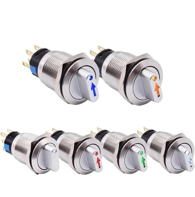Draaibare Schakelaar - Vergrendelingsschakelaar - Elektrische Installatie - Met LED Verlichting - 19 mm - Wit