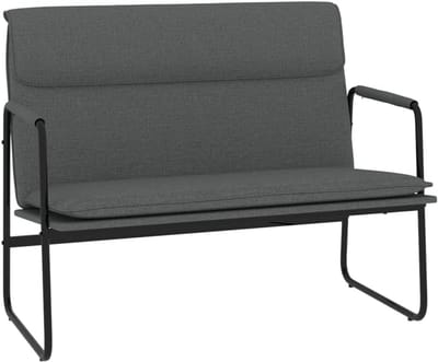 Zitbank Stof - Bankje Modern - Ontspannen Zitten - Met Metalen Frame - 100x64x80cm - Donkergrijs