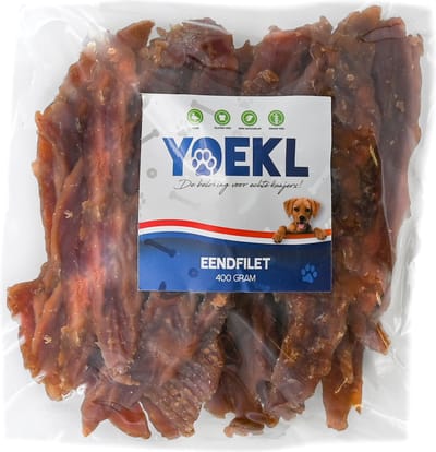 YOEKL Eendfilet - 400 Gram - Hondensnacks - Hondensnoepjes - Hondensnacks Gedroogd