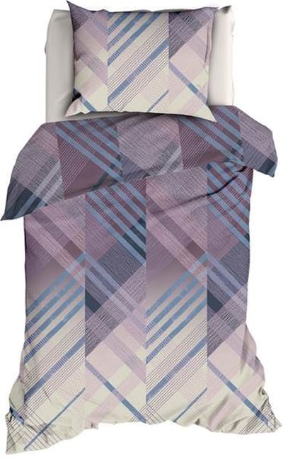 Romanette Valmont Dekbedovertrek - Eenpersoons - 140x200/220 cm - Blauw/Lila