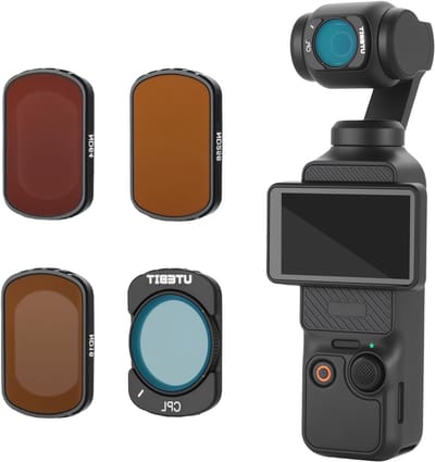 Magnetisch Filter Set voor DJI Osmo Pocket 3 - 4 Stuks ND16, ND64, ND256 en Polarisatiefilter, Multi-Coated Optisch HD Glas en Aluminium Frame voor Verbeterde Beeldkwaliteit