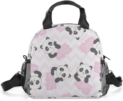 Lunchtas - Koeltas - Maaltijd Meenemen - Verstelbare Schouderriem - 13x20x23 cm - Panda Print