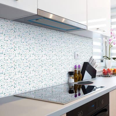 Zelfklevende muurtegelstickers voor keuken en badkamer - 24 cementtegelstickers, terrazzostijl, Sana - 24 stickers, 10x10cm