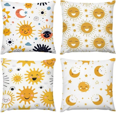 Waterdichte kussensloop, 4 stuks, 50 x 50 cm, outdoor kussen, geometrische zon, 20 x 20 cm, weerbestendig, decoratieve kussens, kussenovertrek, decoratie voor kussen bed/bank, stof, zacht
