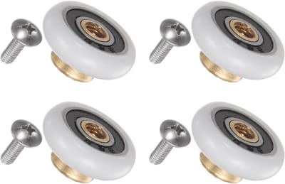 Douchedeur Rollerwielen 20mm Diameter, Vervangende Onderdelen voor Glazen Badkamerdeuren, Glijdende Deuroplossingen (Set van 4)