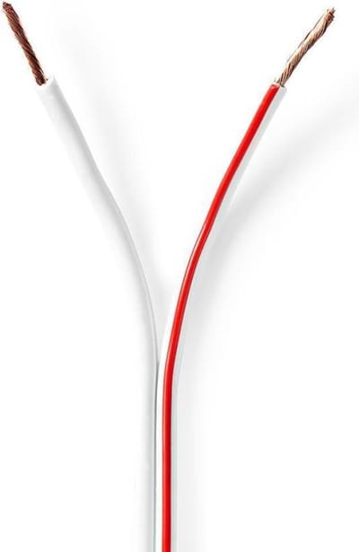 Nedis Speaker-Kabel | 2x 1.50 mm² | CCA | 25.0 m | Rond | PVC | Wit | Folieverpakking