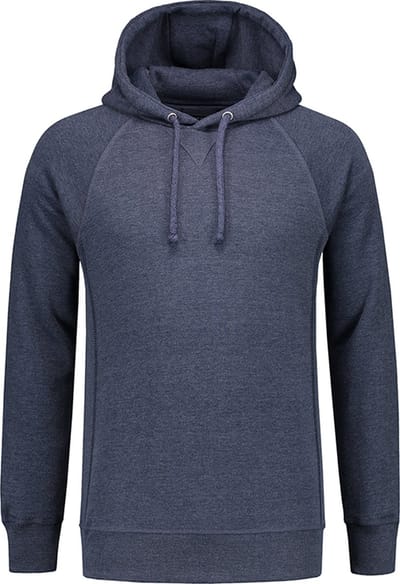 Lemon & Soda heavy sweater met capuchon voor heren donkerblauw gemêleerd maat S