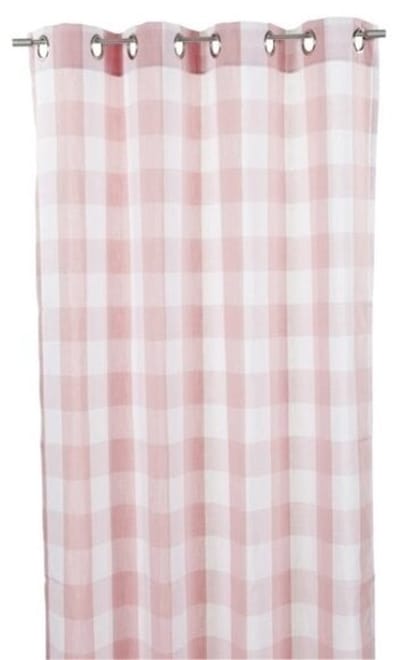 Marbella gordijn roze geblokt 140 cm x 260 cm