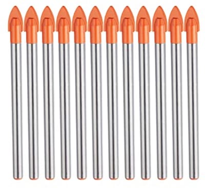 Set van 10 stuks 6 mm glas en tegelboren met titanium coating voor diverse materialen