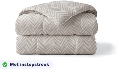 Zelesta Pure Design Ethnic Cream 140x200 - Katoenen dekbed zonder overtrek - Met instopstrook - Wasbaar dekbed - Hoesloos dekbed - 2 in 1 Dekbed met vaste overtrek