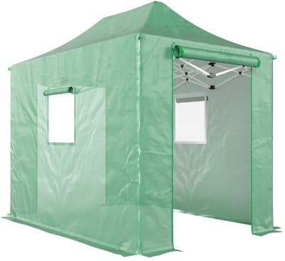 Pop-up Kas met Roldeur en Ramen - Opvouwbare Tuinkas - Foliekas - Broeikas - Koude Bak - Kweekkas - Tomatenkas - Groentekas - Plantenkas - voor Groenten, Bloemen, Planten - 200 x 300 x 270 cm - Groen