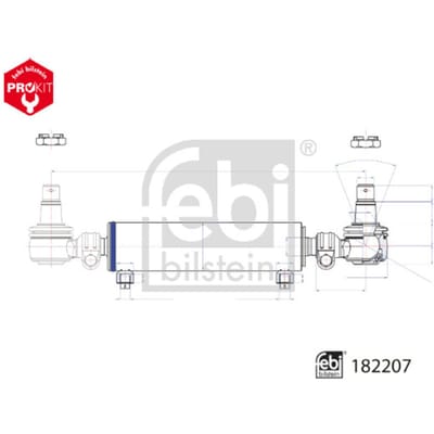 Werkcilinder, stuurbekrachtiging FEBI BILSTEIN 182207