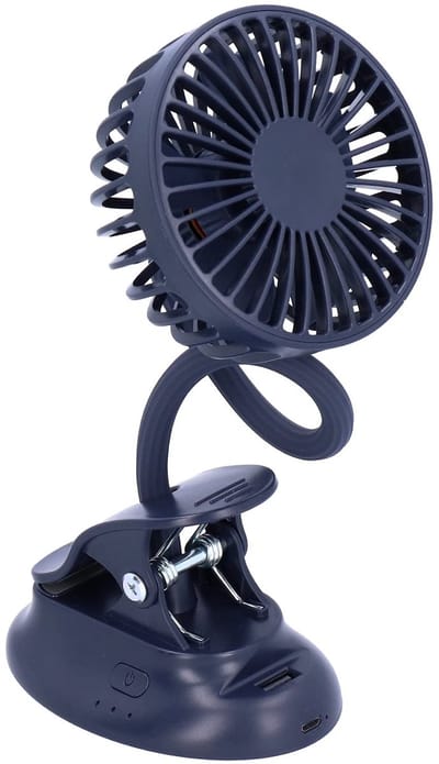 ONF3 - Draagbare Ventilator - Kinderwagenventilator - Oplaadbaar en Buigbaar - Donkerblauw - Persoonlijke Ventilator - Ideaal voor Thuis en Kantoor