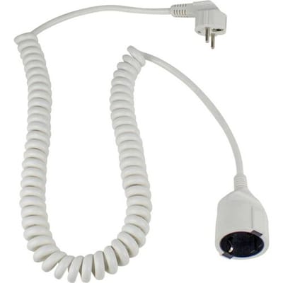 AS Schwabe 70412 Stroom Verlengkabel 16 A Wit 2.50 m H05VV-F 3G 1,5 mm² Spiraalkabel
