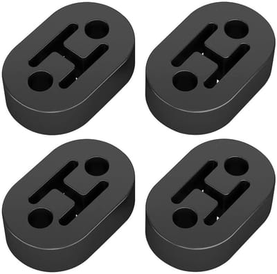 Dailygoods- Uitlaatbeugel Universeel - 2 Gaten - 12mm Diameter - Hoogwaardige Rubber - Schokbestendig - Duurzaam - 73mm x 47mm x 20mm - Uitlaatdemper