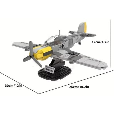 327 Pièces Briques Jouets Seconde Guerre Mondiale Allemand BF-109 Chasseur Soldat Arme Hélicoptère Attaque Technique Blocs de Construction Jouet Cadeau