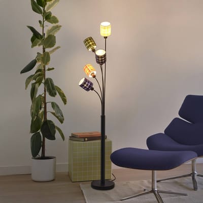 OSRAM 5-lamps vloerlamp Decor Felt Weaving Cans van vilt en metaal, E14, 1730mm hoogte , warme lichteffecten dankzij de geweven kap, duurzaam dankzij vervangbare lichtbron, eenvoudig te installeren