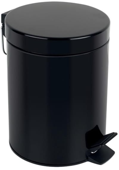 Cosmetische Vuilnisemmer Badkamer Zwart - 3 Liter - Met Afneembare Binnenemmer