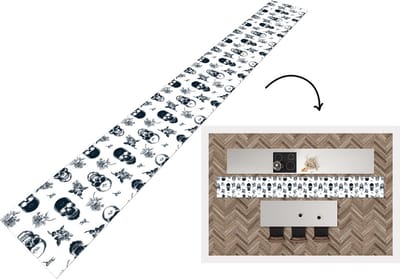 Keukenloper - Keukenmat - Tiener - Skull - Rozen - Patroon - 400x50 cm - Keuken vloerkleed