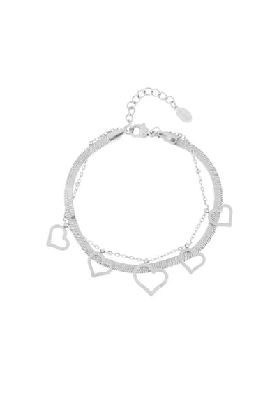 Goudlief chunky heart armband - Roestvrij staal - Verkleurt niet - Cadeau - Goudlief.nl