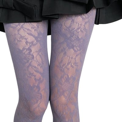 Mode d'été pour femmes Collants résille colorés à motif floral Transparentes Toutes les couleurs Collants en dentelle florale Bas nylon pour dames Max 170cm 75 kg gray
