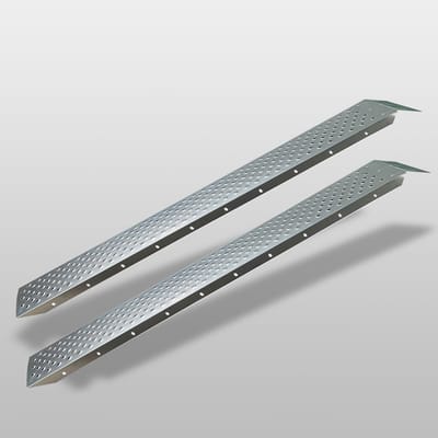 TRUTZHOLM 2 x oprijplaat 180 cm draagvermogen 400 kg staalgrijs geprofileerd laadplatform Oprijplaat