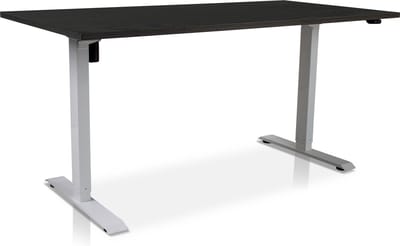 Zit-sta bureau elektrisch verstelbaar - MRC EASY | 160 x 80 cm | inclusief stekkerdoos en kabelklemmen | frame wit - blad zwart eiken