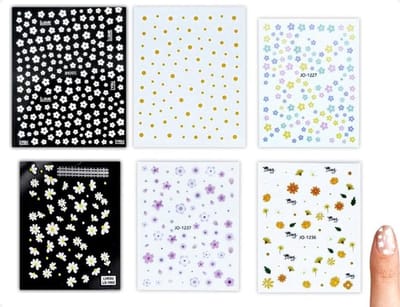 Dailygoods- Nagelstickers Bloemen - 6 Stuks Zelfklevend - Decoratie voor Dames - DIY Accessoires - Madeliefjes Ontwerp - Hoogwaardige Materialen - Nageldecoratie