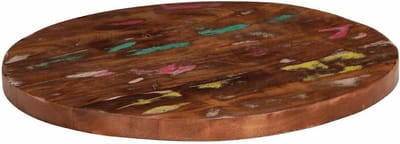 Houten Tafelblad - Rond Werkblad - Tafel Opknappen - Massief Gerecycled Hout - Ø 40 cm