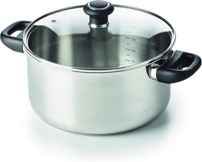Roestvrijstalen braadpan met glazen deksel 20 cm - Ideaal voor elke keuken