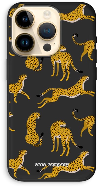 Case Company® - Hoesje geschikt voor iPhone 14 Pro hoesje - Luipaard - Biologisch Afbreekbaar Telefoonhoesje - Bescherming alle Kanten en Schermrand