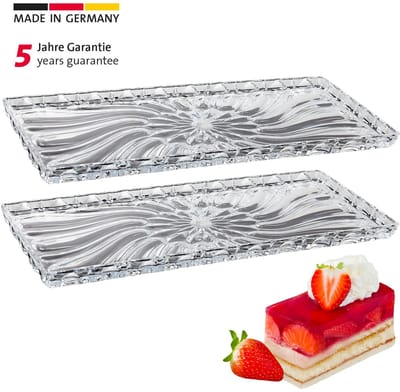 Westmark 2 Stol- en taartborden, breukbestendig, glaslook, kunststof, transparant, 344022E3