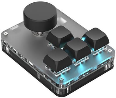 longziming -Programmeerbare Mechanische Tastatuur - 4-tastige Tastatuur Met Blauwe Schakelaars - Hintergrondverlichting - 1 Stuk - Voor Gaming En Kantoorwerk - Zwart