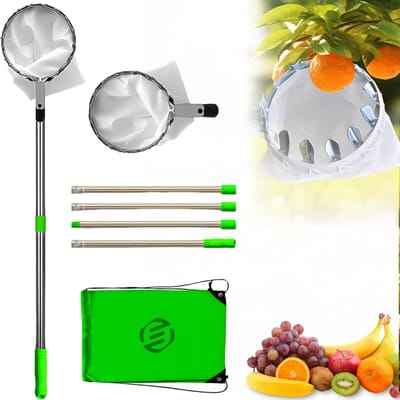Equivera Appelplukker - Fruitplukker - Appel Plukker - Fruit Plukker - Fruitplukker met Steel - Appelplukker met Steel - Vluchtenplukker - Gemakkelijk fruit plukken!
