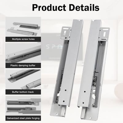 Geleiders voor Laden - Vloermontage - 350 mm Lengte - Met Automatische Sluiting en Demping