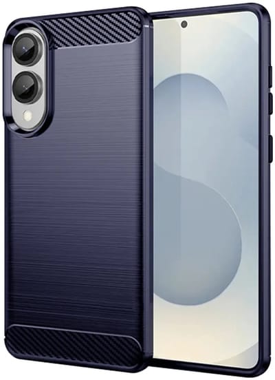 Hoesje geschikt voor Samsung Galaxy S25 Edge - Techsuit Carbon Silicone Back Cover - Blauw
