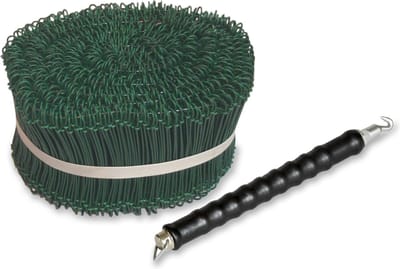 Kortpack - Geplastificeerde Drilbinders 1.6mm dik x 100mm lang + Drilbindertool - Groen - 1000 Drilbinders + 1 Aantrektool - PVC- gecoate Snelstroppers - (099.9099)