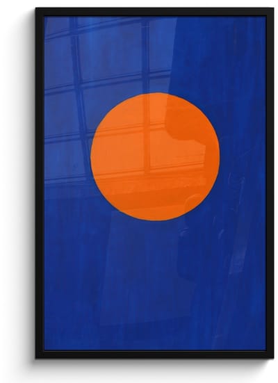 Poster in lijst - Fotolijst 60x90 cm - Posters - Vorm - Rond - Minimalistisch - Blauw - Posterlijst zwart - Decoratie - Wanddecoratie woonkamer - Muurdecoratie slaapkamer