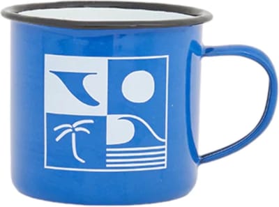 Emaille beker blauw Surfmood 8x8 - Batela
