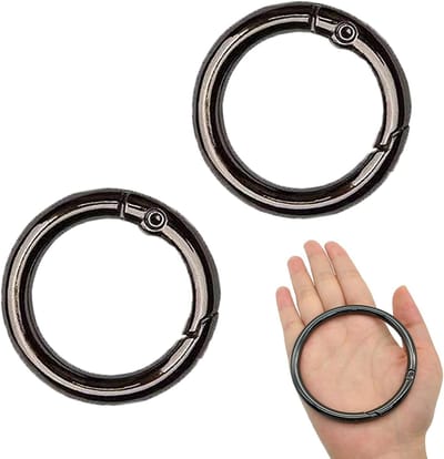 Set van 2 Robuuste Ronde Carabiners van Zinklegering - Ideaal voor Sleutelhanger, Tas en DIY Projecten