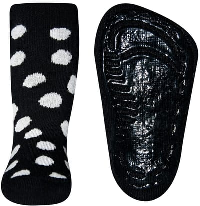 Ewers antislip sokken zwart met witte stippen