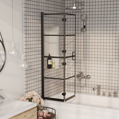 vidaXL - Douchewand - inklapbaar - 80x140 - cm - zwart