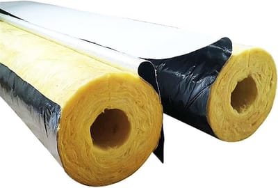 Pijp Isolatie - Isolatiebuis Glaswol - Leidingen Isoleren - Aluminiumfolie Coating - L 1m ID 34mm - Grijs