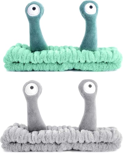 2PCS Slakken Haarbanden voor Make-up en Huidverzorging - Ideaal voor Gezichtsreiniging en Spa Behandelingen voor Vrouwen en Meisjes in Groen en Grijs