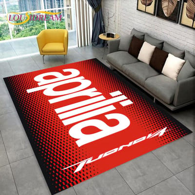 HD Aprilia Racing Motorfiets Logo Tapijt Vloerkleed voor Thuis Woonkamer Slaapkamer Bank Deurmat Decor, kinderkamer Vloerkleed Antislip Vloermat 3D 80*120cm