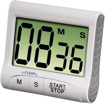 longziming -Digitale Keukentimer met Alarm en Stopwatch – Magnetische Eierwekker met Clip, Ophanghaak en Standaard – Batterij Aangedreven Kookwekker voor Keuken, Studie of Sport – Wit
