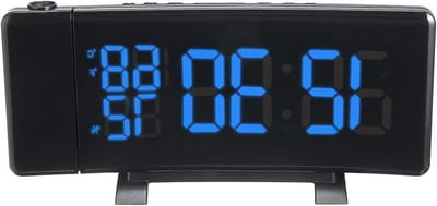 Digitale Wekkerradio - Projectieklok Tafelklok - Tijd Weergeven - Temperatuur Vochtigheid - 7 inch Display - Zwart