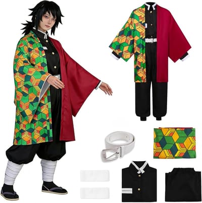 Anime Kostuum voor Giyuu, Shinobu, Mitsuri, Muichirou, Tanjiro, Nezuko en Zenitsu - Cosplay Outfit voor Carnaval, Halloween en Anime Conventies met Kimono Uniform