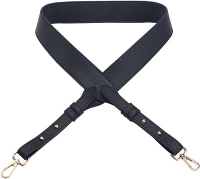 Instelbare zwarte PU leren ringriem van 112 cm voor handtassen, schoudertassen en DIY accessoires, 4 cm breed met stevige legering klappen