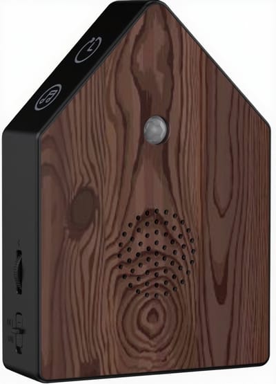 UPLY Vogelhuisje Met Geluid - Vogelgeluiden Huisje Met Sensor - 5 Natuurgeluiden Voor op Toilet/WC - Bewegingsmelder - Cadeau - Incl. Bevestiging